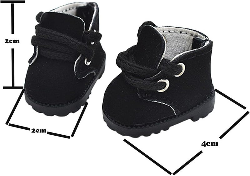 QIXINGWISE Store Doll Shoes Compatible with Lububu Doll, Stylish Lace-Up Boots for Dress-up, Outfit Accessory for 15cm 17cm Dolls (1 Pair - Camel) - Image 2